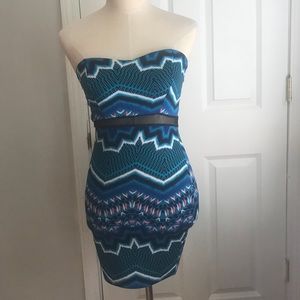 Blue Aztec Print Dress